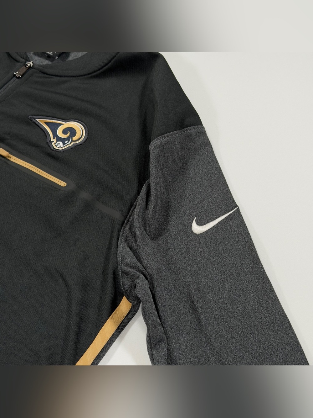 Nike NFL Los Angeles Rams Men's Medium ½ Zip Dri-FIT Sideline Pullover Jacket - Picture 5 of 14